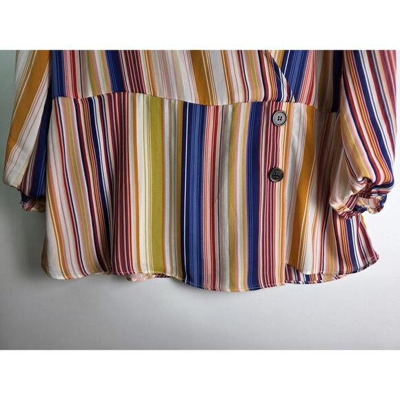 Cato Est. 1946 Top Womens Size L Multi Stripy Colors Casual Flowey Wear - Picture 7 of 9